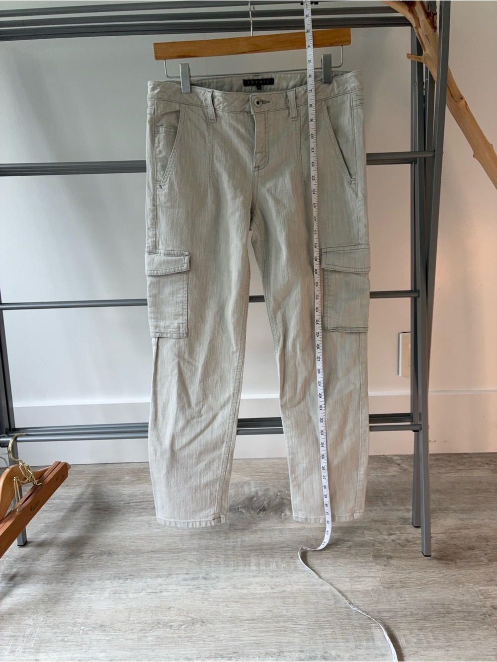 Theory Women's Light Beige Cargo Pants - Neutral Utility